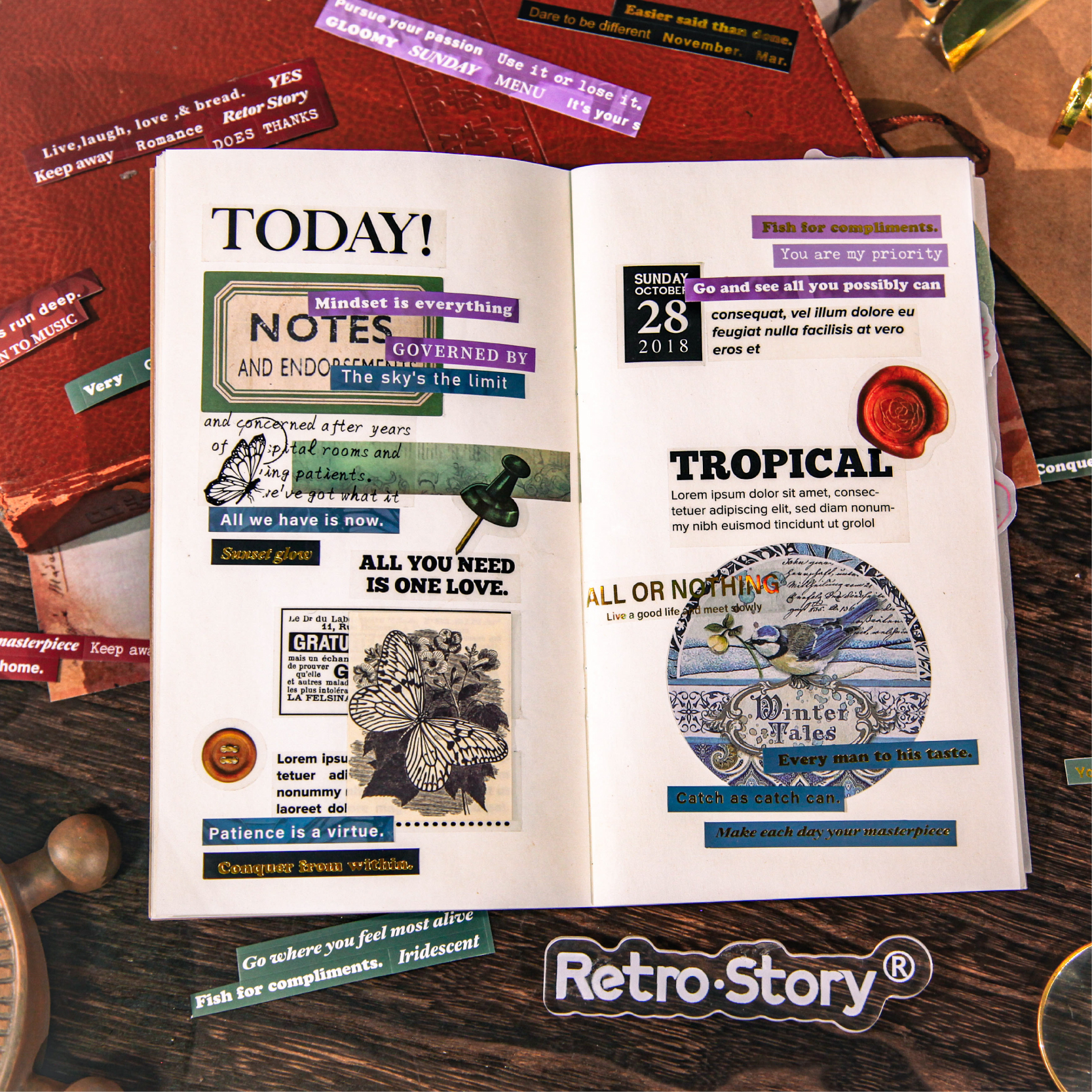 4 sheets Vintage English Text  - Home Office Quotes 리뷰 및 가격