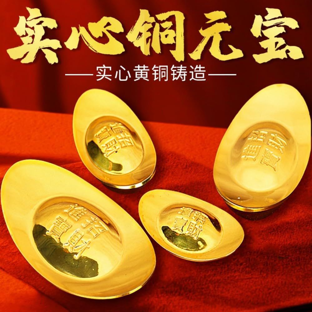 Solid Brass Lucky Gold Ingots  - Home Office Feng Shui 리뷰 및 가격