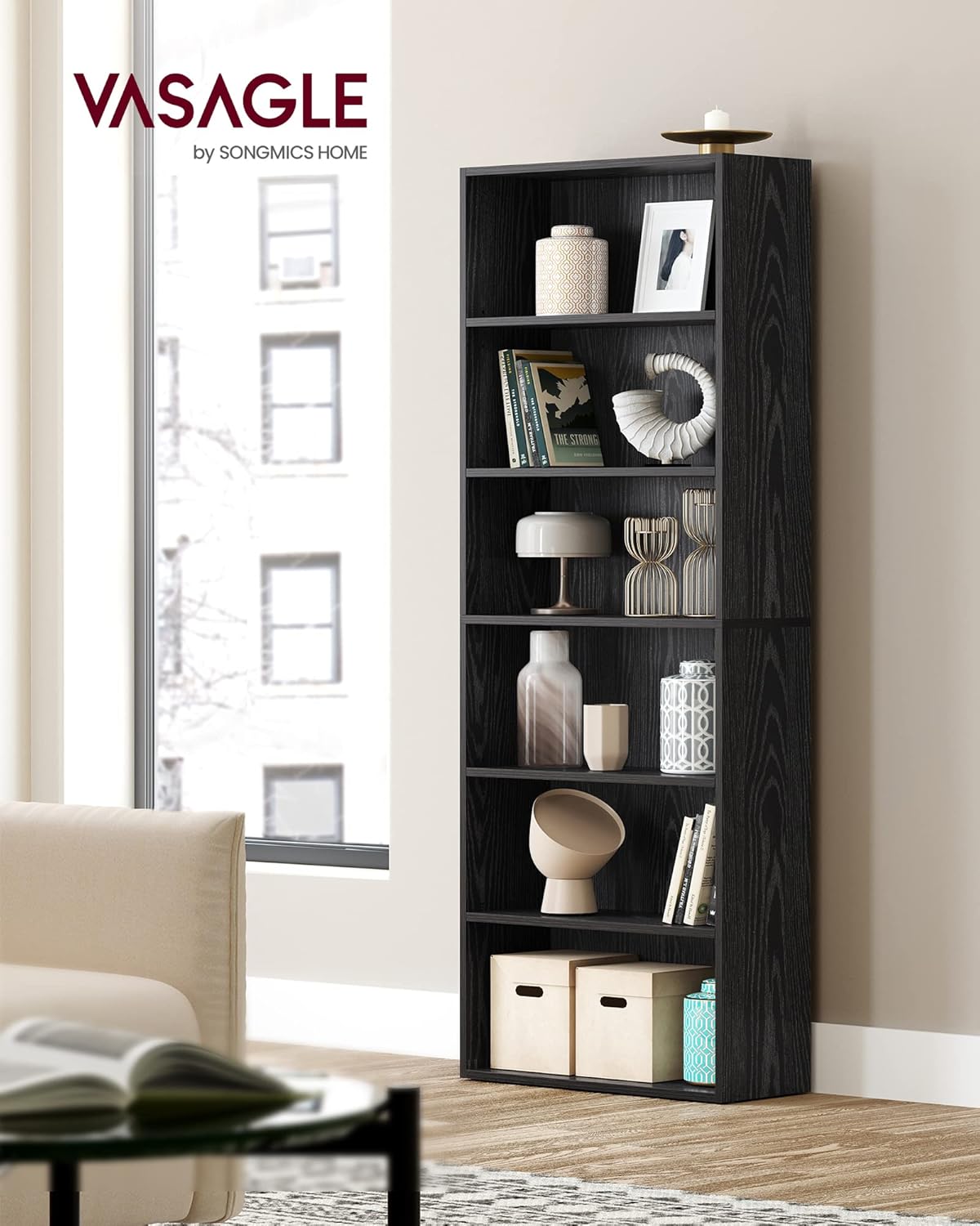 6-Tier Bookcase, Open Storage  - Home Office In Living Room 리뷰 및 가격