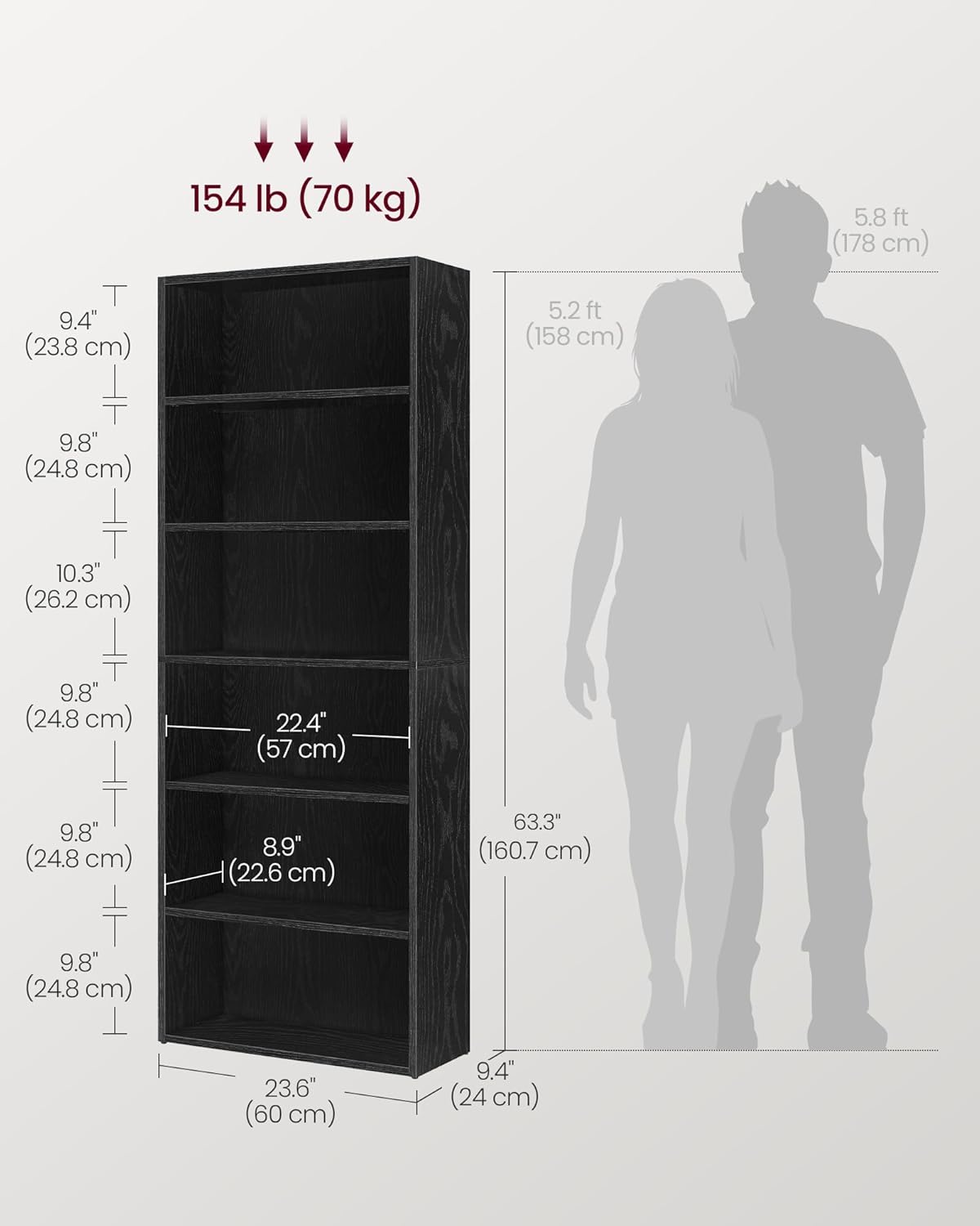 6-Tier Bookcase, Open Storage  - Home Office In Living Room 리뷰 및 가격