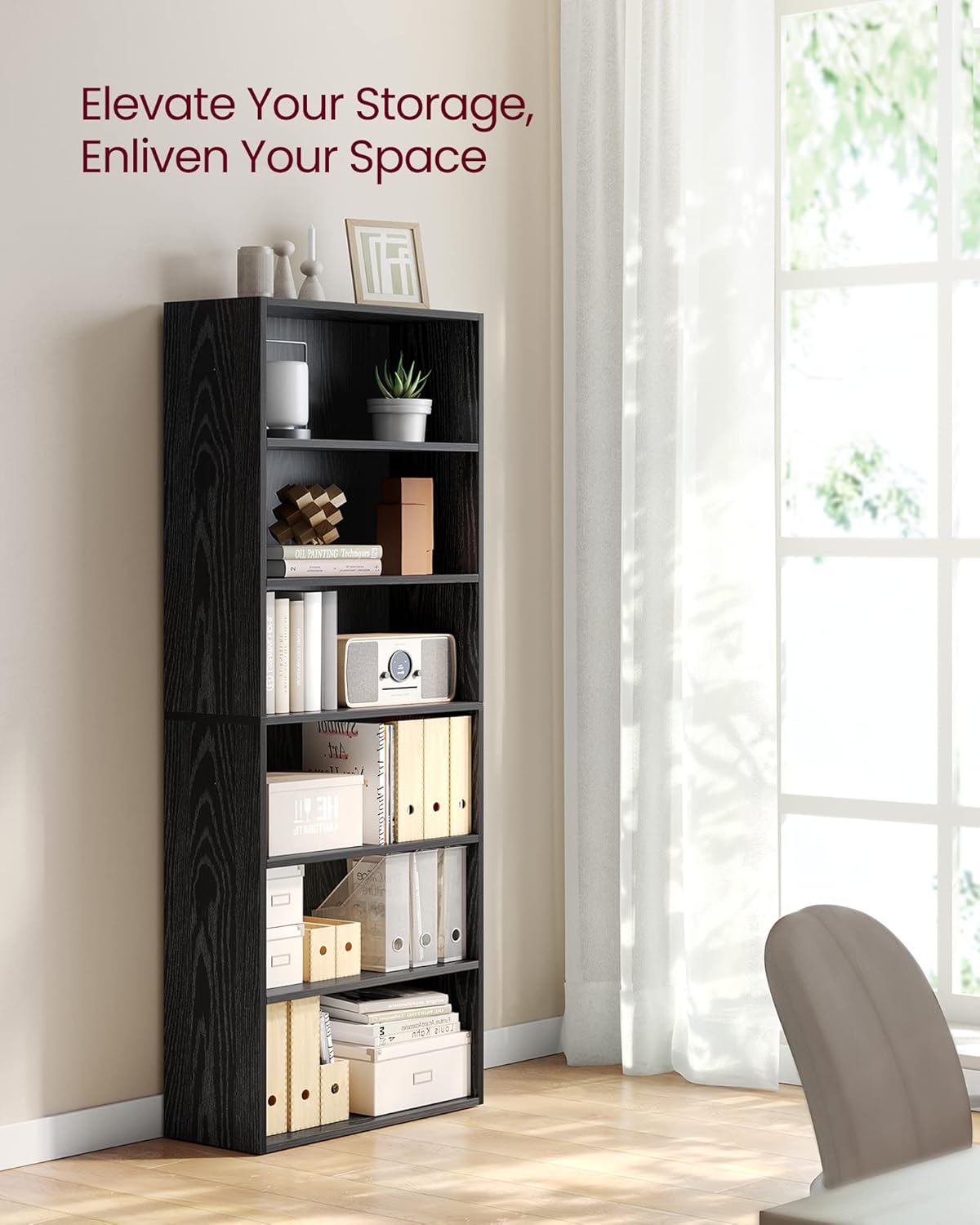 6-Tier Bookcase, Open Storage  - Home Office In Living Room 리뷰 및 가격