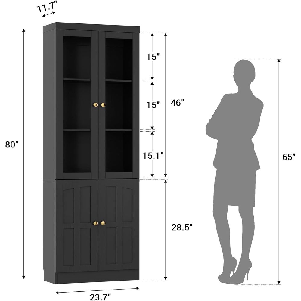 80 Tall Glass Door Bookcase wi - Home Office In Living Room 리뷰 및 가격
