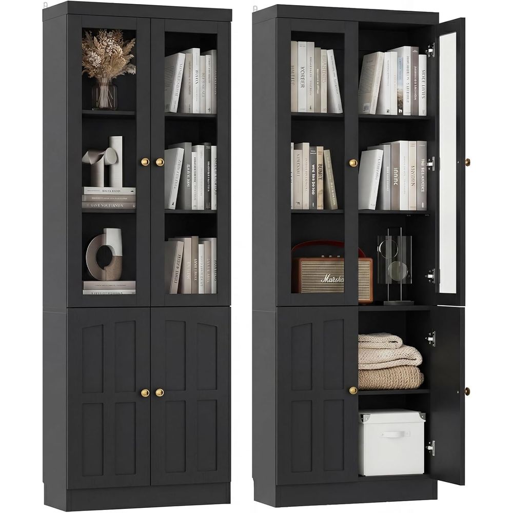 80 Tall Glass Door Bookcase wi - Home Office In Living Room 리뷰 및 가격
