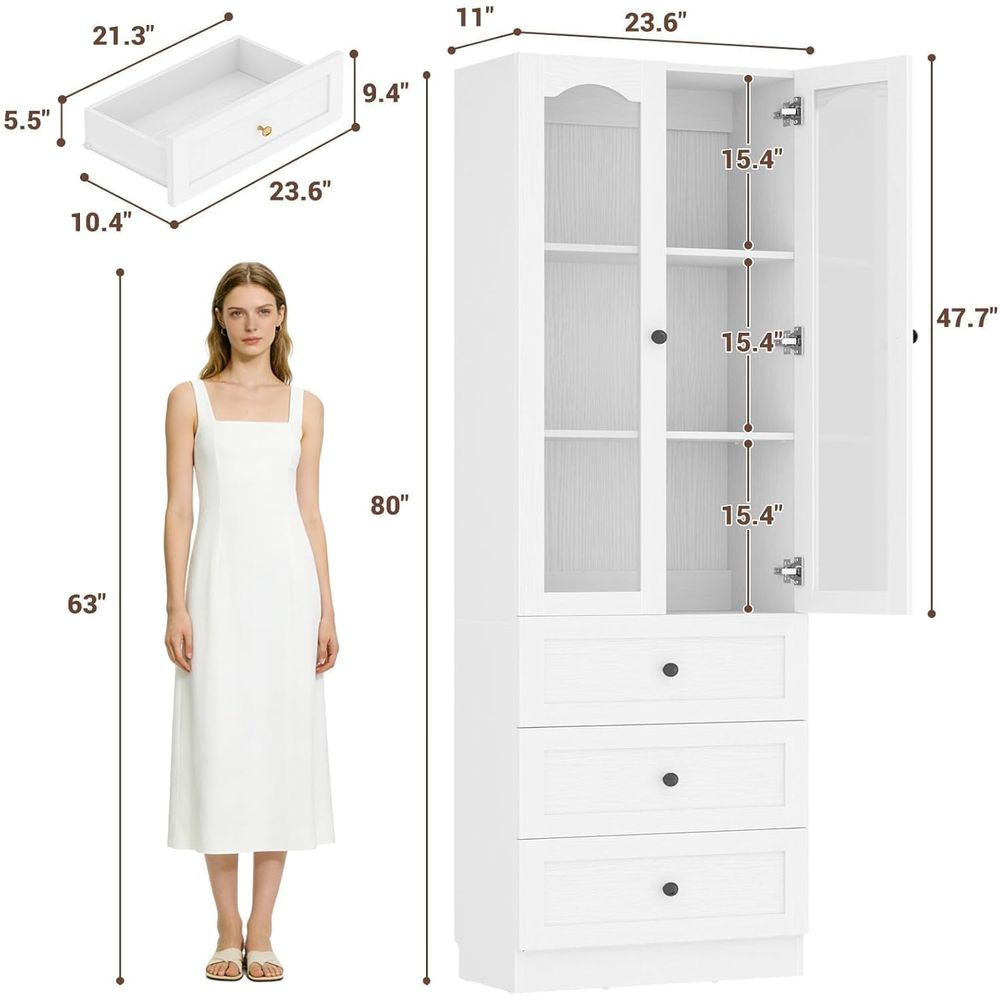 80 High 3-Shelf Bookcase with  - Bookcase Wood Shelf 리뷰 및 가격