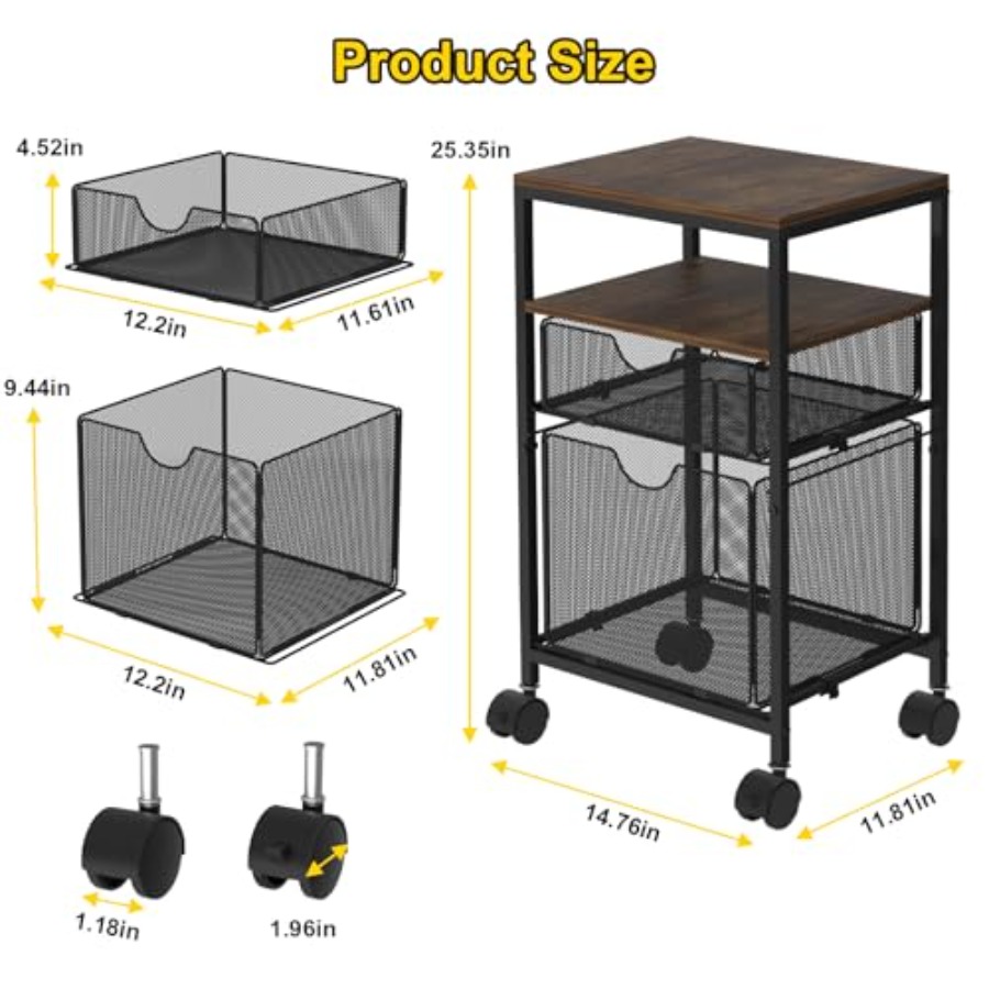 Rolling File Cart with 2 Stora - Rolling File Cart 리뷰 및 가격