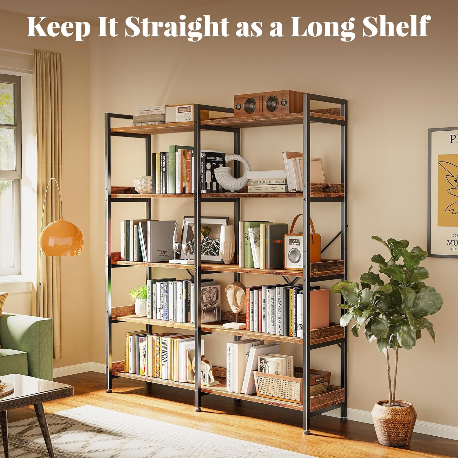 5-Tier Bookshelf with 10 Open  - Bookcase Wood Shelf 리뷰 및 가격