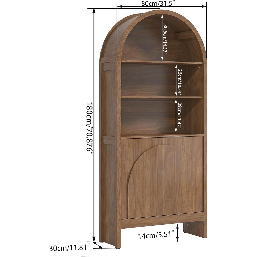 71 Arched 5-Tier Display Cabin - Bookcase Wood Shelf 리뷰 및 가격