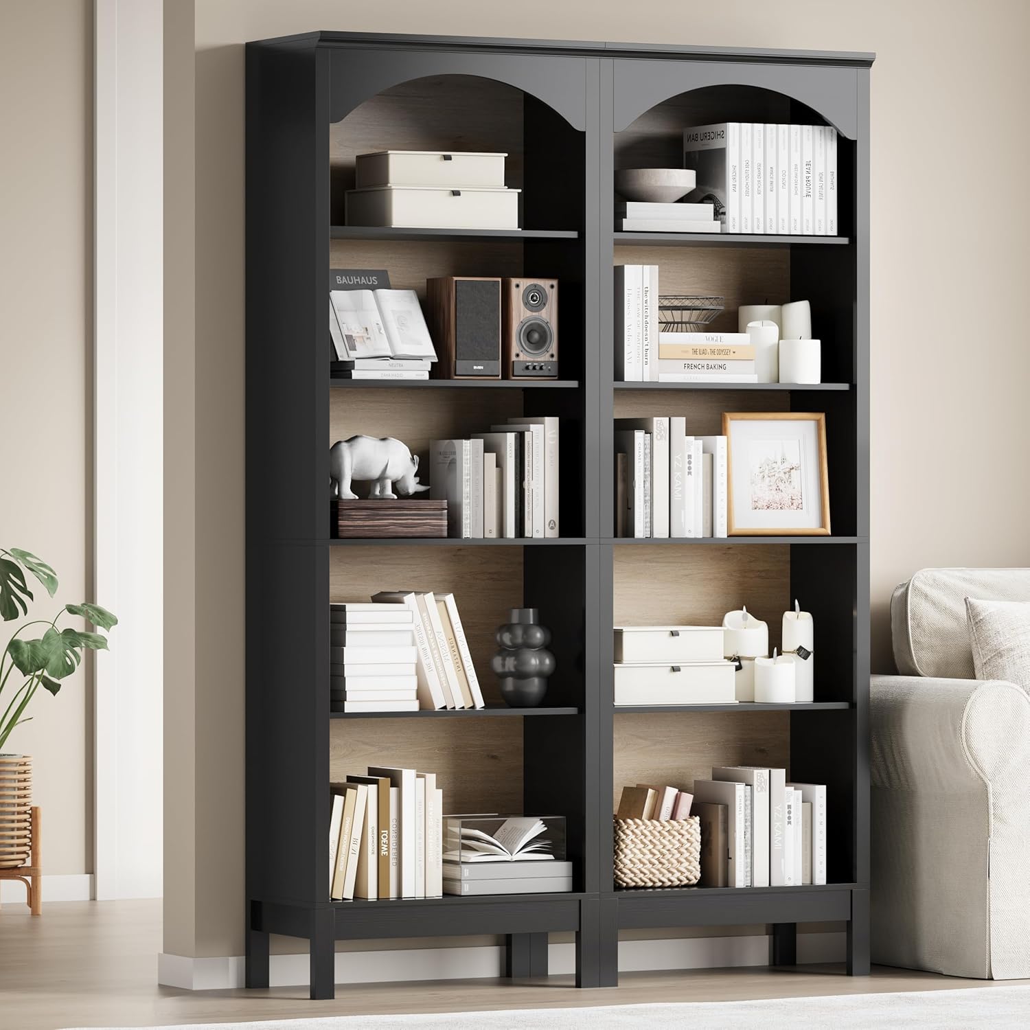 Arched Bookshelf with 5 Tier O - Bookcase Wood Shelf 리뷰 및 가격