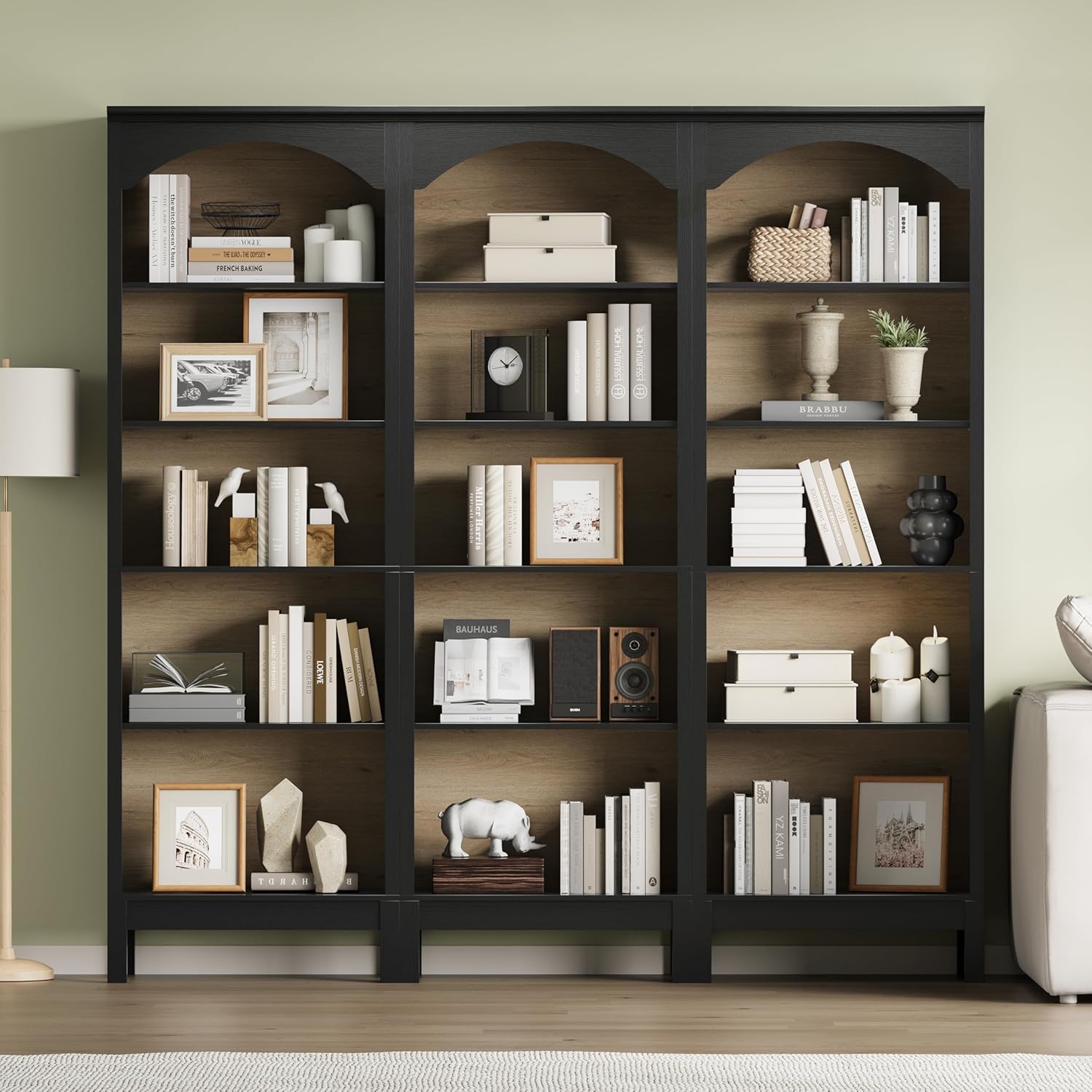 Arched Bookshelf with 5 Tier O - Bookcase Wood Shelf 리뷰 및 가격