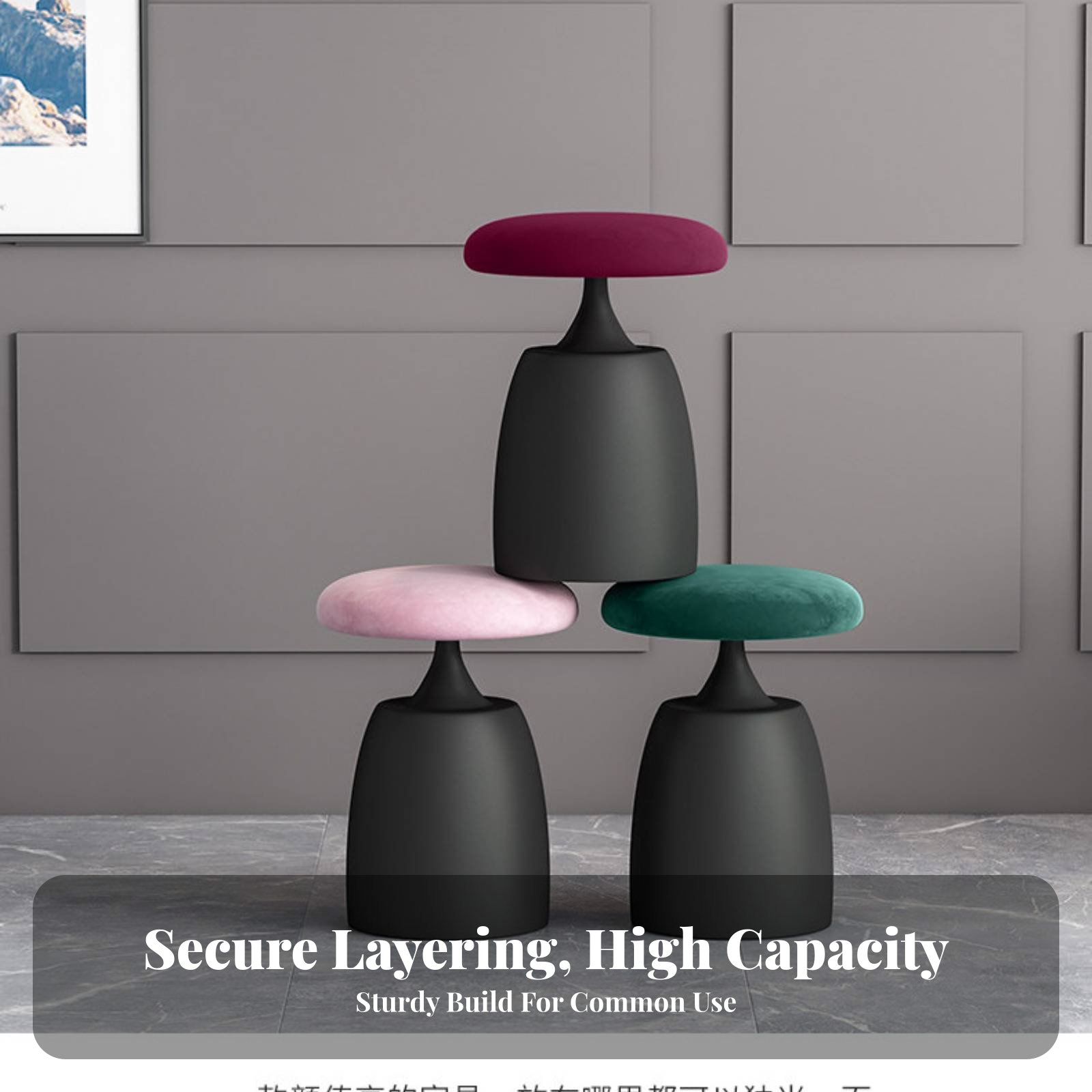 Round Upholstered Pouf Light L - Home Office In Living Room 리뷰 및 가격