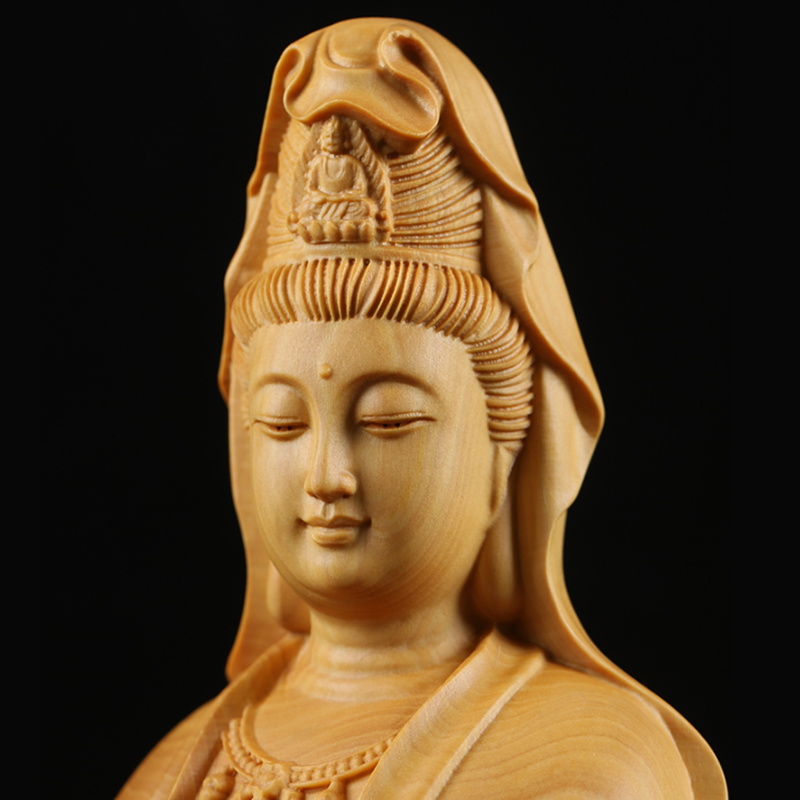 Natural Cypress Guanyin  Buddh - Home Office Feng Shui 리뷰 및 가격