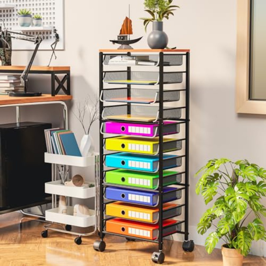 12 Tier Rolling File Cart, Woo - Letter Tray Desk 리뷰 및 가격