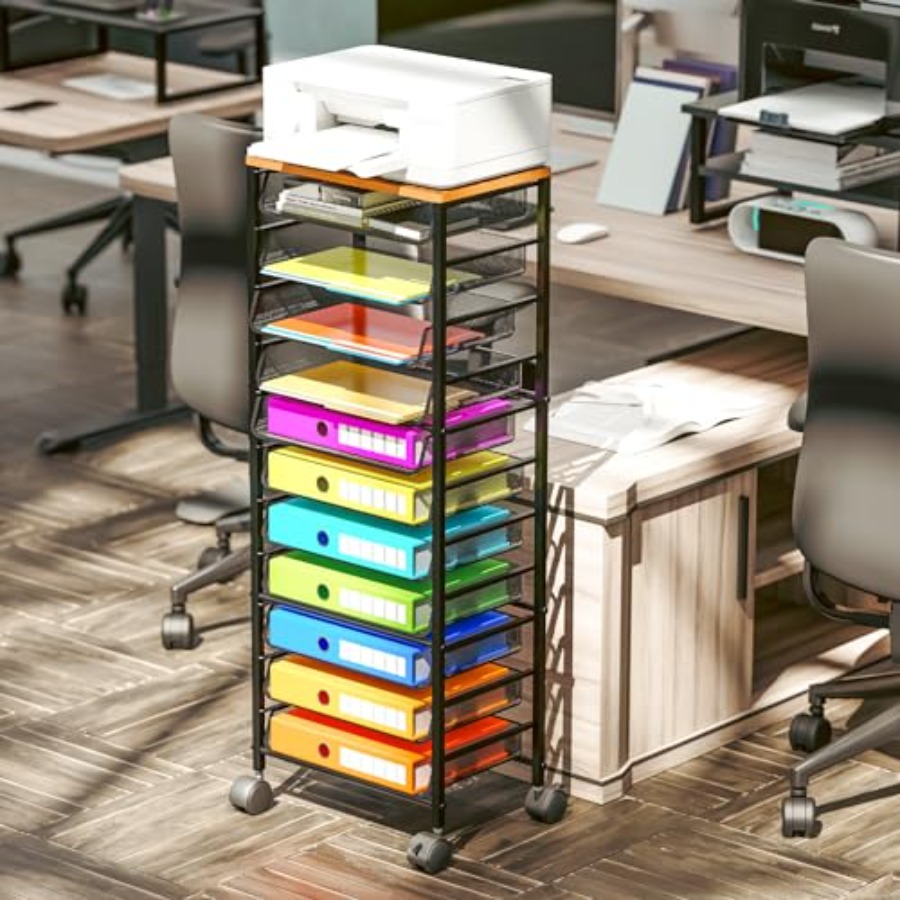 12 Tier Rolling File Cart, Woo - Letter Tray Desk 리뷰 및 가격