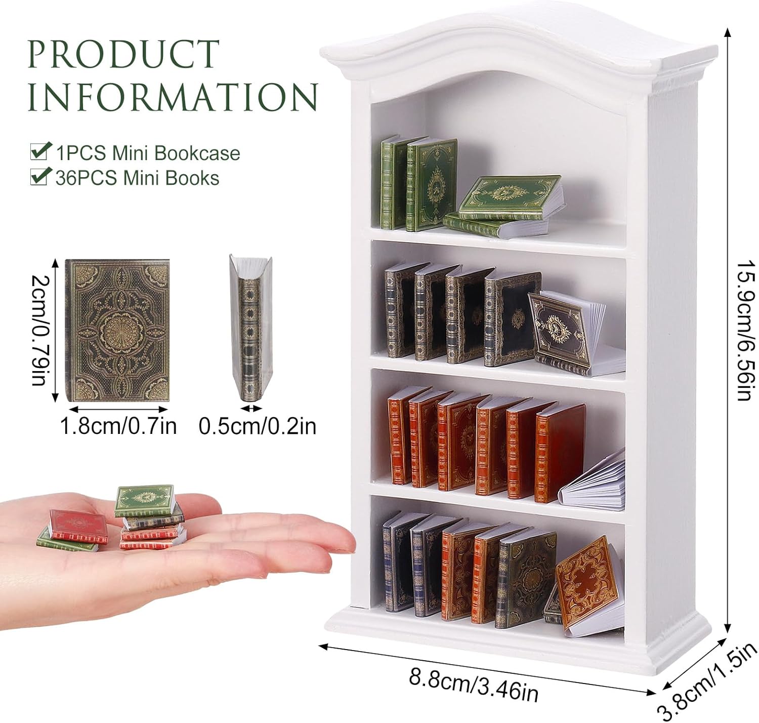 36 Pcs 1:12 Scale Dollhouse Mi - Bookcase Wood Shelf 리뷰 및 가격