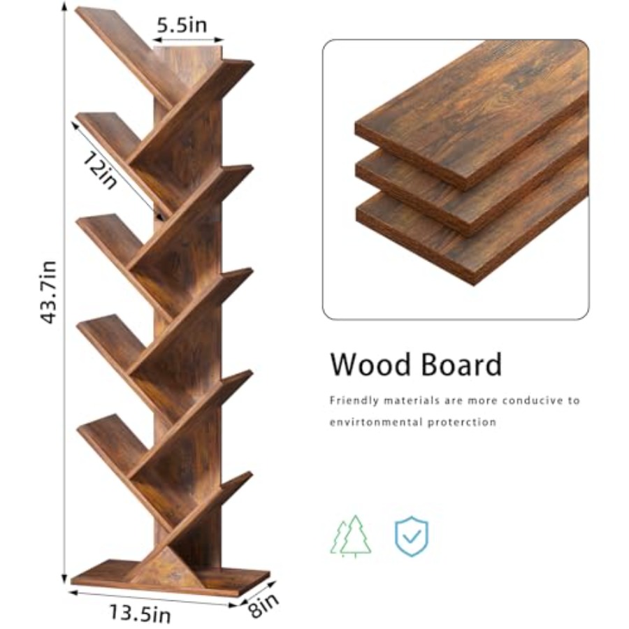 Tree Book Shelf, Floor Standin - Bookcase Wood Shelf 리뷰 및 가격