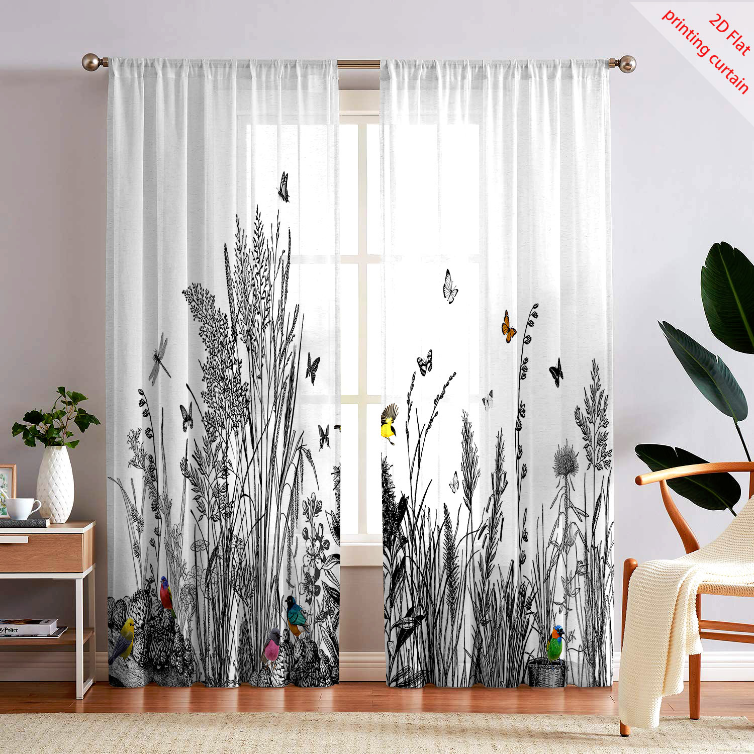 Plant printed transparent scre - Home Office Windows 리뷰 및 가격