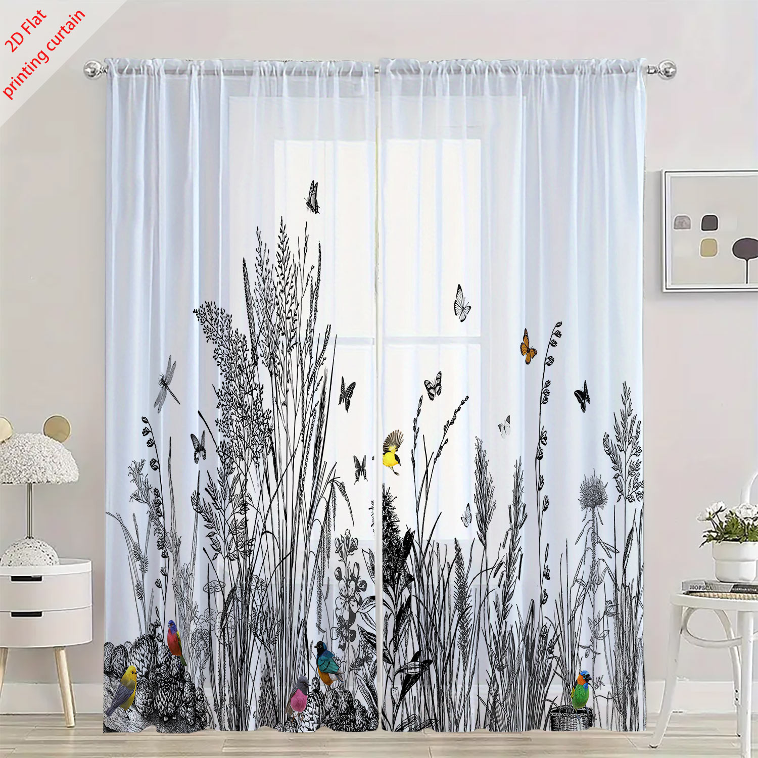 Plant printed transparent scre - Home Office Windows 리뷰 및 가격
