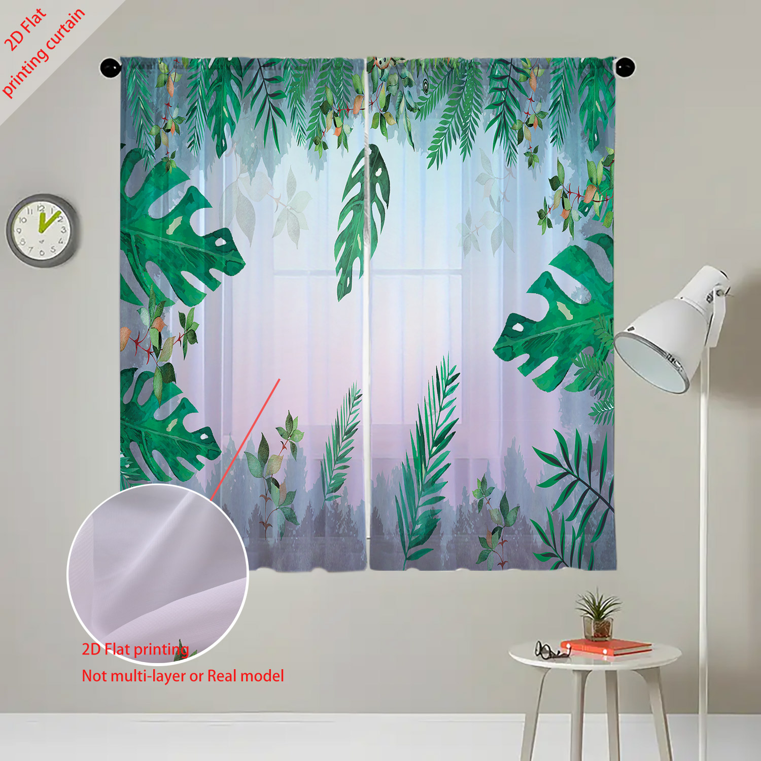 Plant printed transparent scre - Home Office Windows 리뷰 및 가격