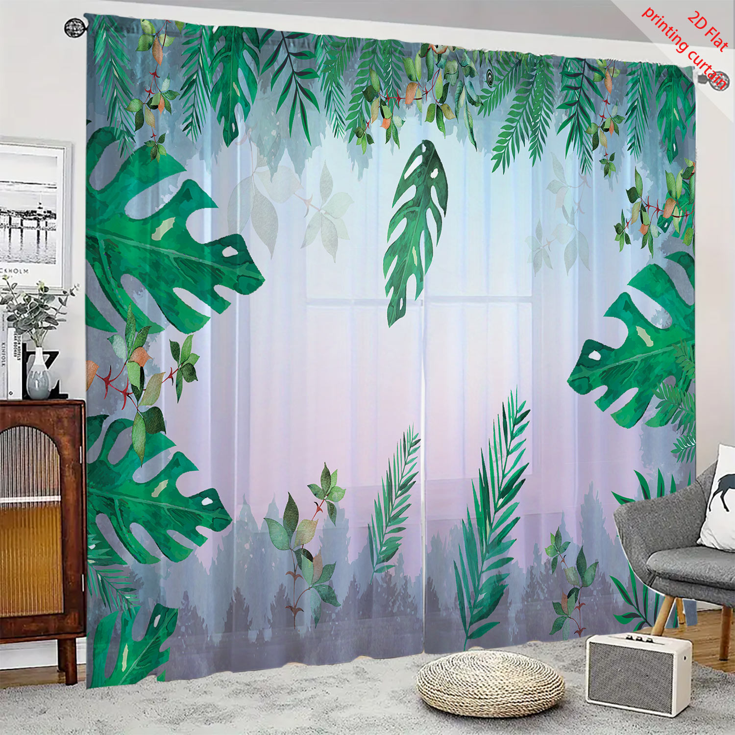 Plant printed transparent scre - Home Office Windows 리뷰 및 가격