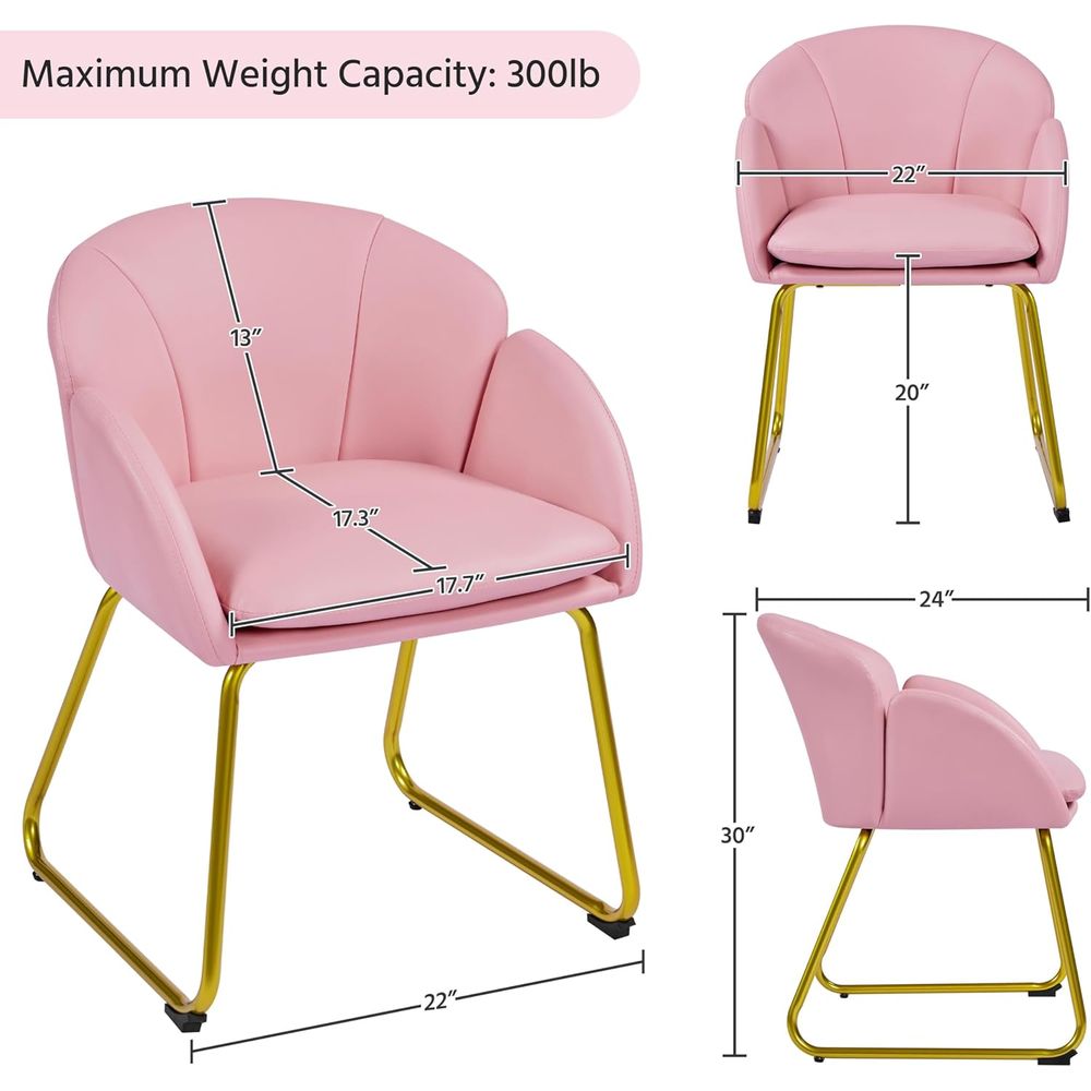Pink PU Leather Vanity Chair w - Home Office In Living Room 리뷰 및 가격