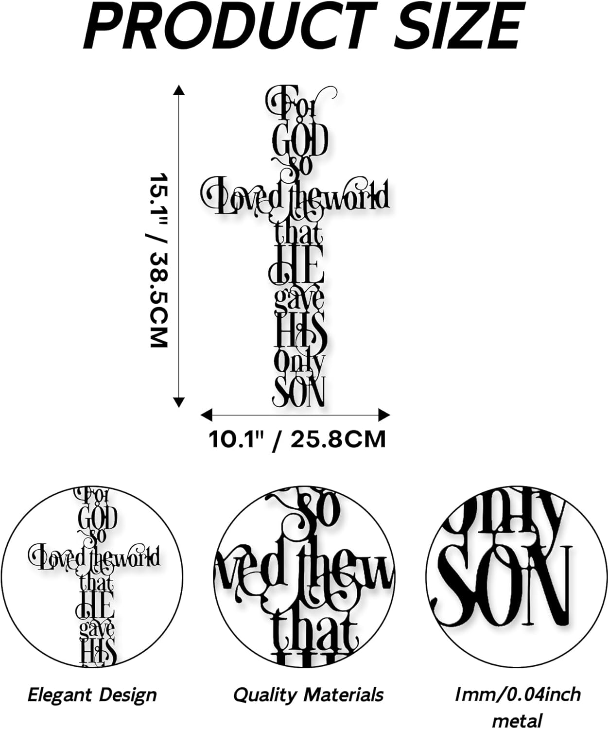 Cross Wall Decor with For God  - Home Office Quotes 리뷰 및 가격