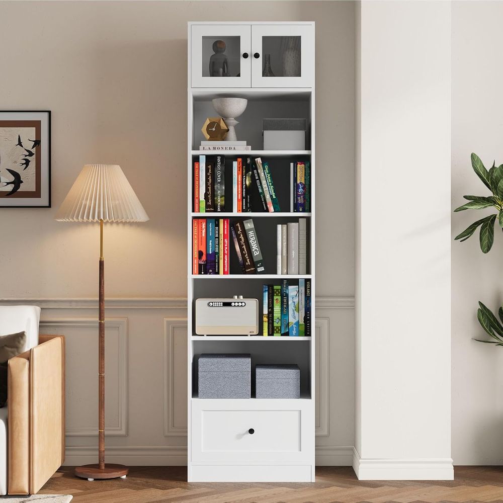 7-Tier Glass Door Bookcase, 85 - Home Office In Living Room 리뷰 및 가격