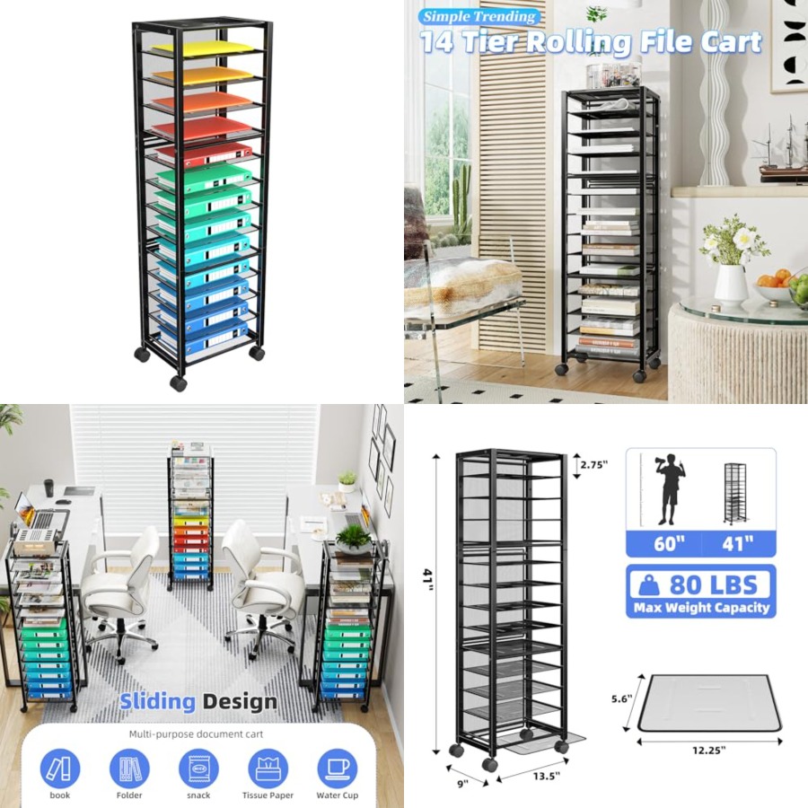 Rolling File Cart, Desk File O - Rolling File Cart 리뷰 및 가격