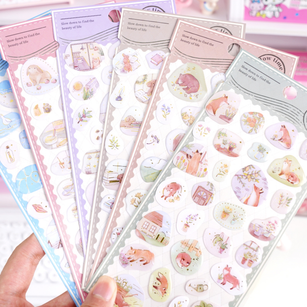 3 pcs Lovely Animals Slow Time - Home Office Quotes 리뷰 및 가격