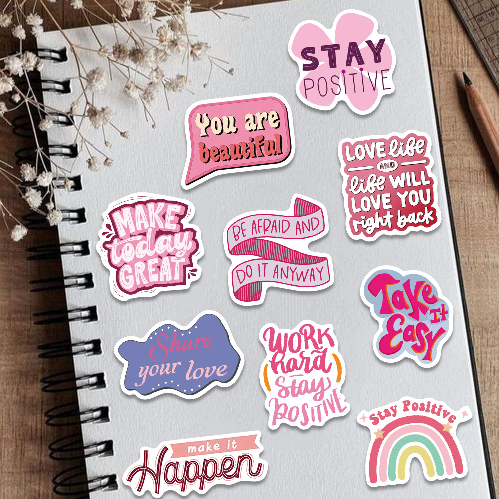 50pcs Pink Inspirational Phras - Home Office Quotes 리뷰 및 가격