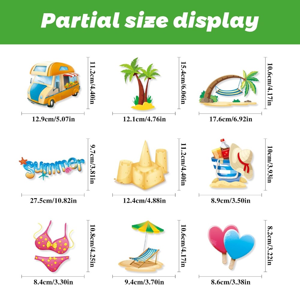 134Pcs Summer Window Clings -  - Home Office Windows 리뷰 및 가격